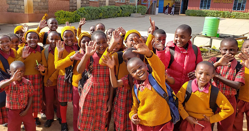 A group of Hope Gitombo children by Bidi House
